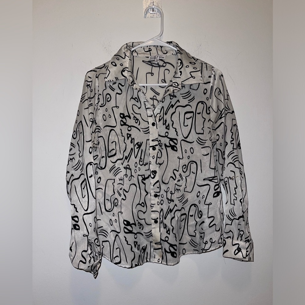 Rabbit Rose Blouse Sz M